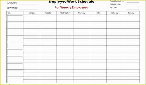Monthly Shift Schedule Template Excel Free Of Employee Work Schedule