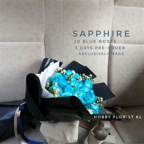 Sapphire Blue Rose Bouquet Delivery Malaysia Hobby Florist Kl