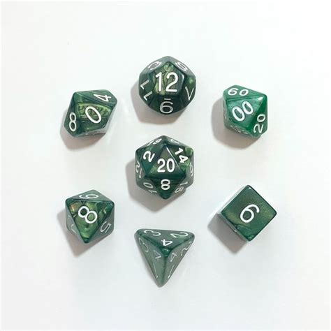 Emerald Dragon Shimmer Polyhedral Dice Set By Role 4 Initiative