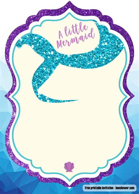 Mermaid Birthday Invitations Free Printables Printable Word Searches
