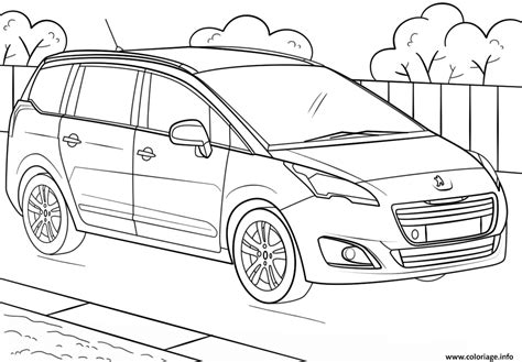 Coloriage Voiture Peugeot 5008 JeColorie Com