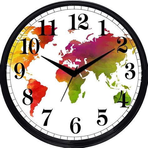 Buy Dolakpur Round Large Designer Decorative World Map Wall Clock Non
