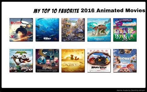Top 10 Favourite 2016 Animated Movies By Geononnyjenny On Deviantart