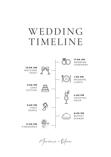 Sample Wedding Timeline