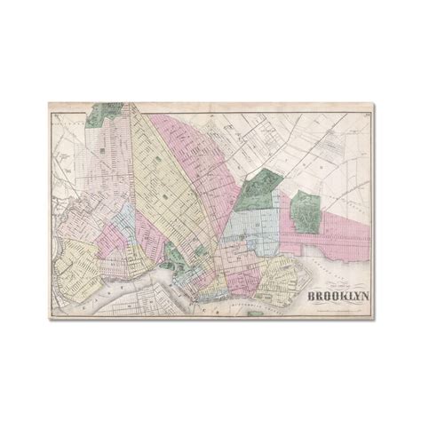 Map Of Brooklyn Fredrick W Beers 1873 In 2022 New York Poster