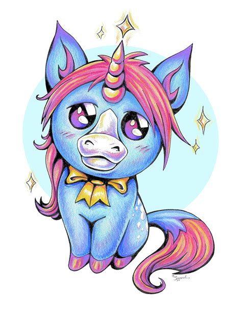 Cute Unicorn I Drawing By Sipporah Art And Illustration Fine Art America