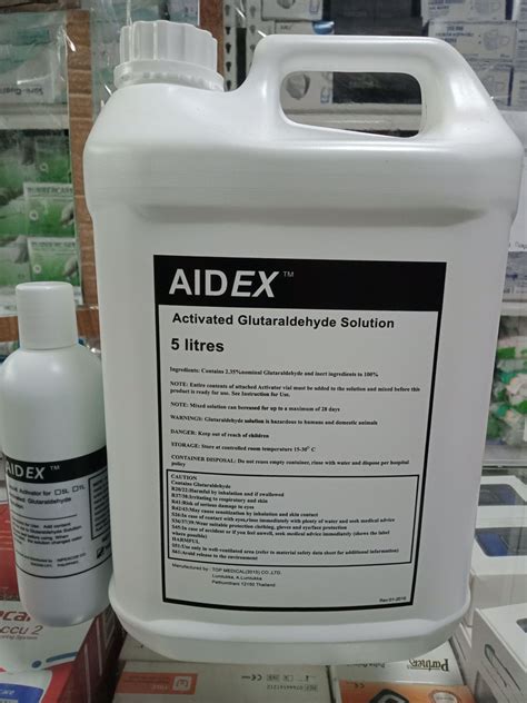 Aidex Activated Glutaraldehyde Solution 5 Liters 2 Sets Lazada Ph