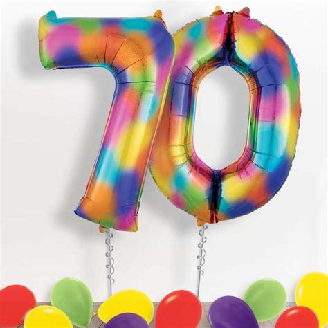 70 Birthday Balloons Delivered In A Box Rainbow Party Save Smile