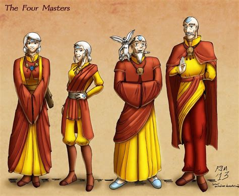Four Air Nomads Masters Avatar Cosplay Avatar Characters Avatar Aang