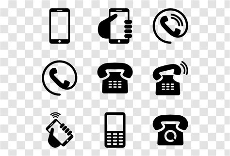 Icon Telephone Mobile Phones Line Art Text Transparent Png