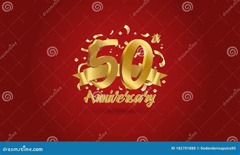 Anniversary Celebration Background With The 50th Number In Gold And