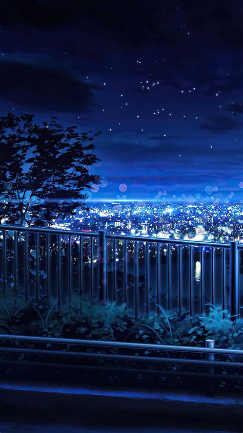 Night Sky City Calming Anime Night Hd Phone Wallpaper Pxfuel