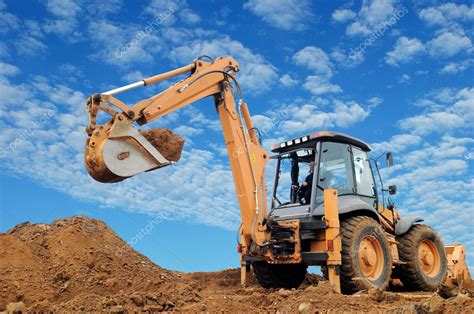 Excavator Loader With Rised Backhoe Stock Photo By Kalinovsky