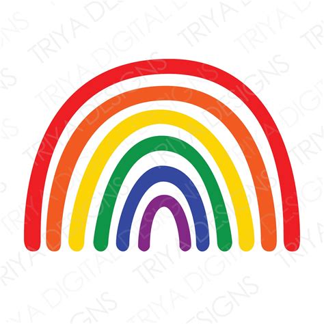 Bright Rainbow Svg Cut File Hand Drawn Rainbow Sticker Svg Etsy