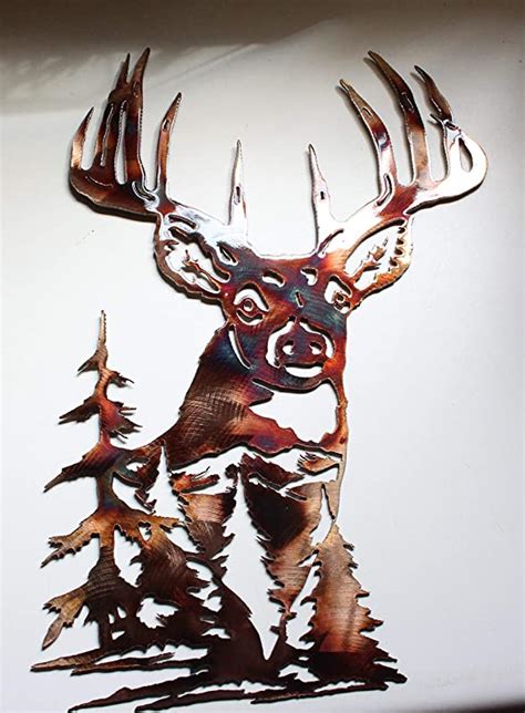 Whitetail Deer Metal Wall Art 19 X 15 Handmade