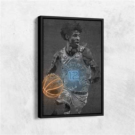 Ja Morant Poster Neon Effect Memphis Grizzlies Basketball Hand Etsy