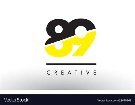 89 Black And Yellow Number Logo Design Royalty Free Vector