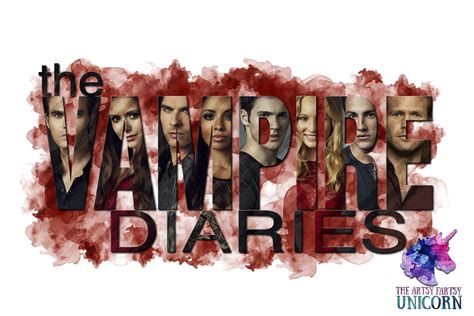 Vampire Diaries Watercolor Fan Art Red Watercolor Background Etsy