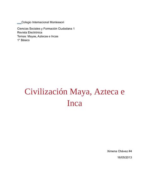 Calaméo Civilización Mayaazteca E Inca
