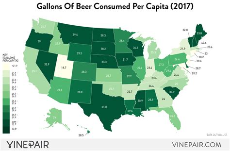Map The States That Drink The Most Beer In America 2018 Vinepair
