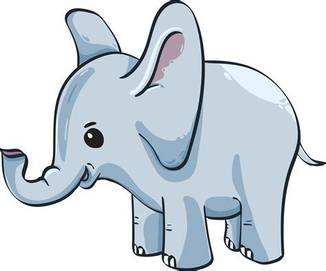 Download Cute Baby Elephant - Gambar Anak Gajah Kartun - Full Size PNG