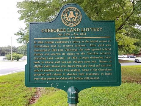 Cherokee Land Lottery Historical Marker