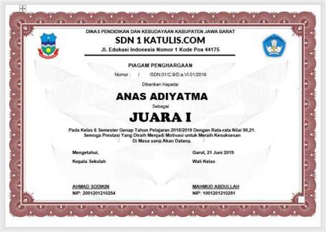 Setelah kami bagikan contoh file format piagam rangking siswa berbasis microsoft word diatas maka berikut nya admin akan kembali membagikan sebuah format piagam untuk mencetak akta penghargaan, namun dengan memakai file berbasis microsoft excel. Download Piagam Penghargaan Format Word dan Excel - Katulis