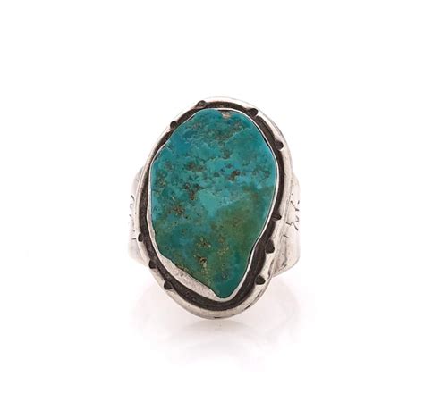 Lot Southwestern Sterling Silver Turquoise Ring