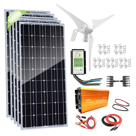 Buy 1000w Solar And Wind Power Kits Cabin Off Grid System For Charging
