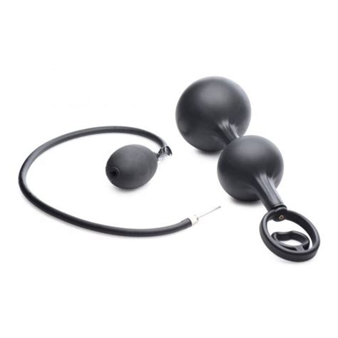 Master Series Devils Rattle Inflatable Silicone Anal Plug With Cock And Ball Ring Sex Toys At
