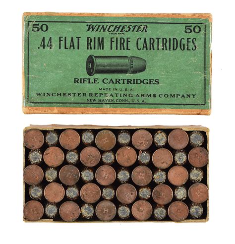 Lot Detail Box Of Winchester 44 Flat Rimfire Cartridges