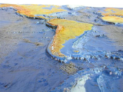 World Ocean Floor Raised Relief 3d Map