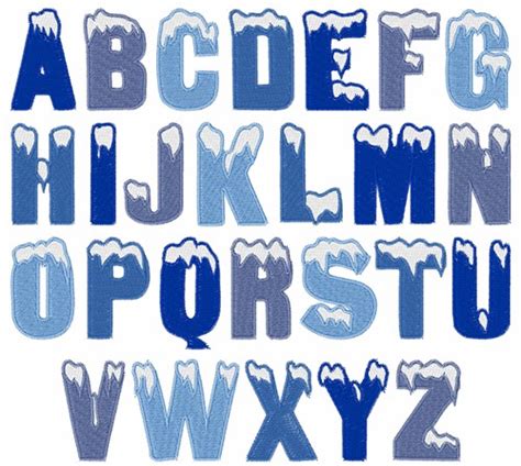 12 Ice Letters Font Images Embroidery Patterns Icicle Letters Font