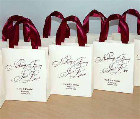 25 Wedding Welcome Bags With Satin Ribbon Handles And Custom Etsy