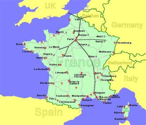 Aeropuertos Francia Mapa Mapa
