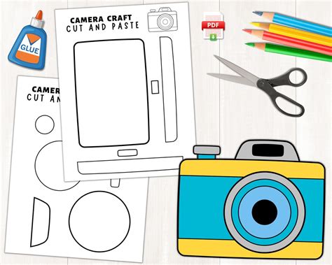 Printable Camera Craft For Kids Camera Cut And Paste Craft Template Build