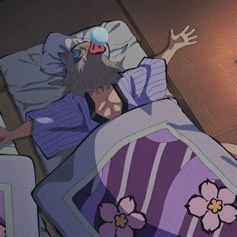 An Animated Image Of A Man Laying In Bed With His Arms Out And Eyes