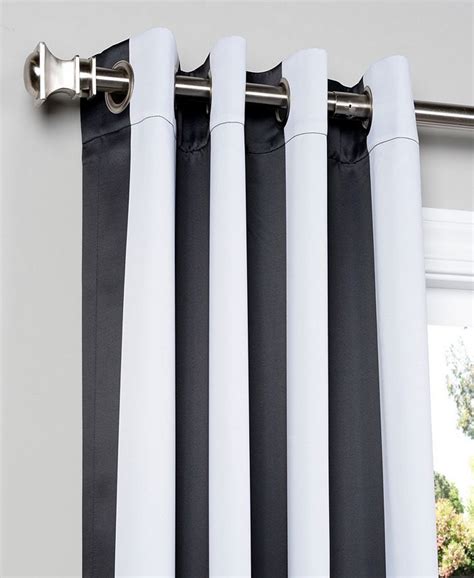 Exclusive Fabrics And Furnishings Awning Stripe Grommet Blackout 50 X 63