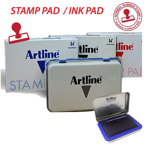 Artline Stamp Pad Black Blue Red Ink Pad For Chop Rubber Stamp