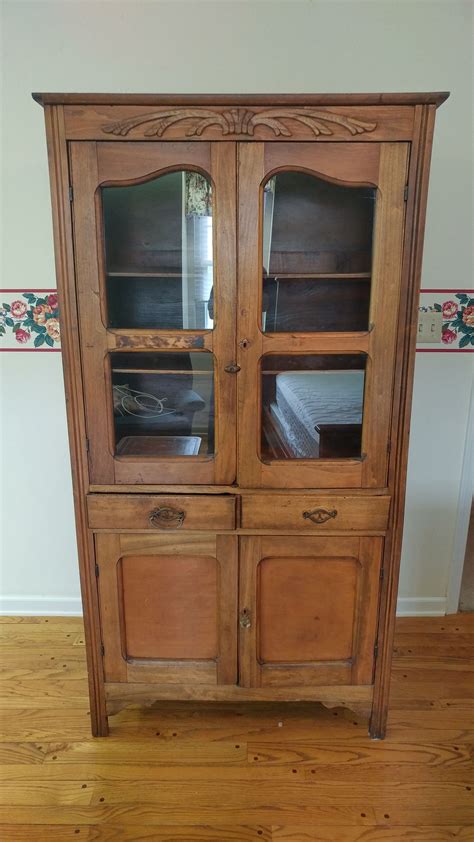 Tiger oak antique curio cabinet w curved glass an claw feet. Antique China Cabinet Oak | Antique china cabinets, China ...