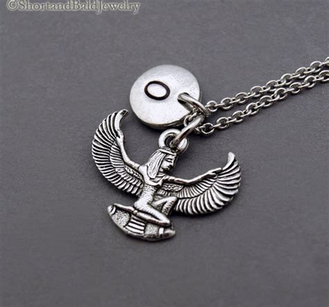 Isis Necklace Egyptian Goddess Isis Silver Isis Winged Etsy