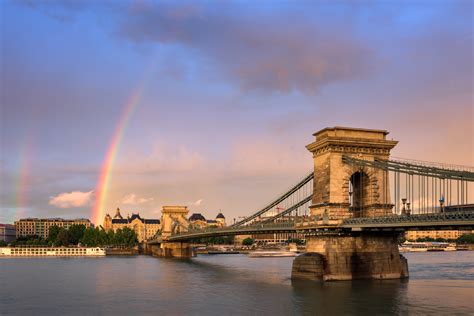 Rainbow And Szechenyi Chain Bridge Budapest Hungary Anshar Images