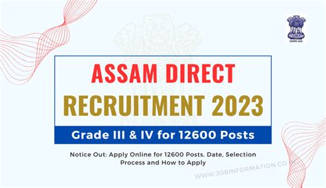 Assam Direct Recruitment 2023 Notice Out Apply Online For 12600 Posts