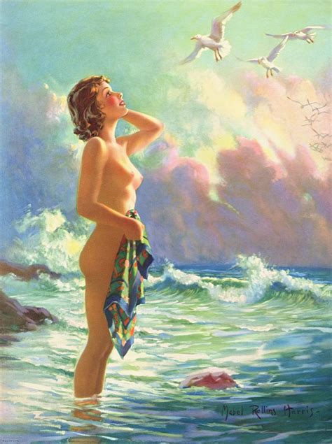 Biblio Curiosa On Twitter Lady At The Beach S Art By American Artist Mabel Rollins