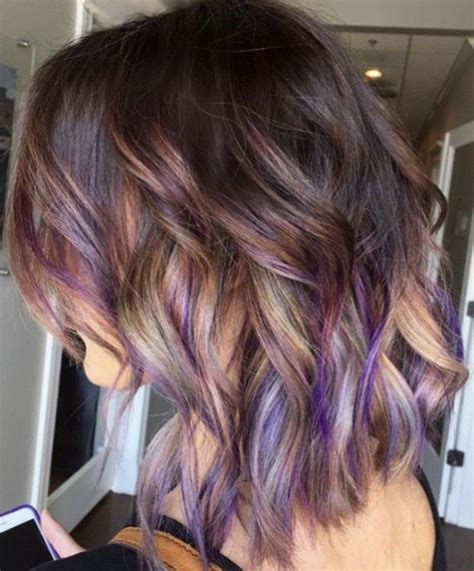 Brown Hair With Purple Grey And Blonde Hair Styles Purple Brown