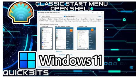 How To Classic Start Menu Open Shell Windows 11 Youtube