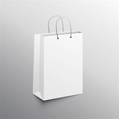 empty shopping bag mockup vector