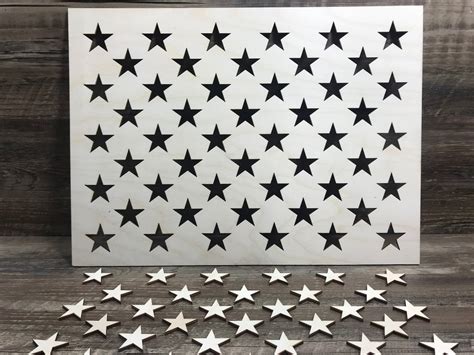 Usa Flag 50 Stars Stencil Wooden Stencil Union Etsy