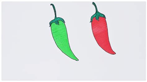 How To Draw Chili Pepper 🌶 Easy Chili Pepper Drawing For Kids Chili