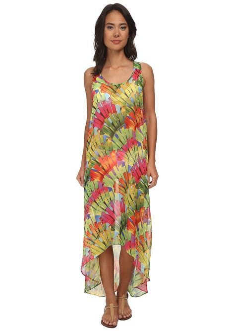 Trina Turk Trina Turk Polynesian Palms High Low Dress Cover Up Swimwear